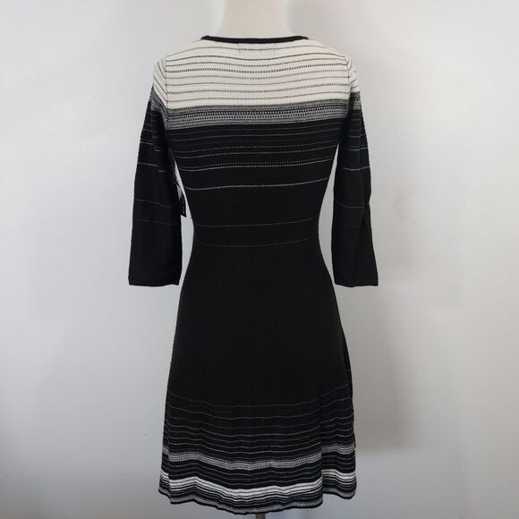 Nine West Knit Sweater Dress size XS Fit Flare Stripe Acrylic Elastane NWT - Picture 6 of 14